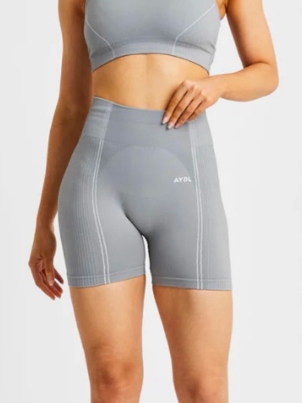 AYBL Reflex Seamless High-Waist Bike Shorts Gray Gym CrossFit